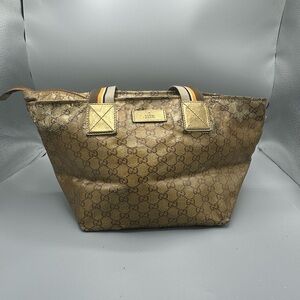 Gucci “GG Crystal” Coated Cavas Shoulder Bag VINTAGE